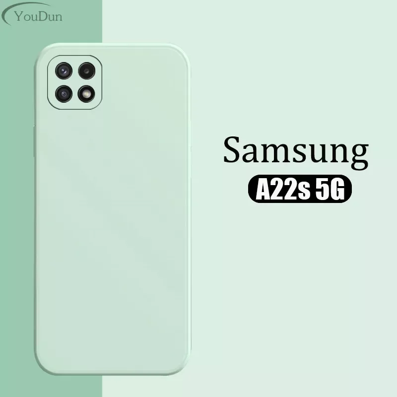 

2022New Square Silicon Phone Case For Samsung Galaxy A22s 5G Cover Case On Samsung A22s Original Camera Protective Case For A22s