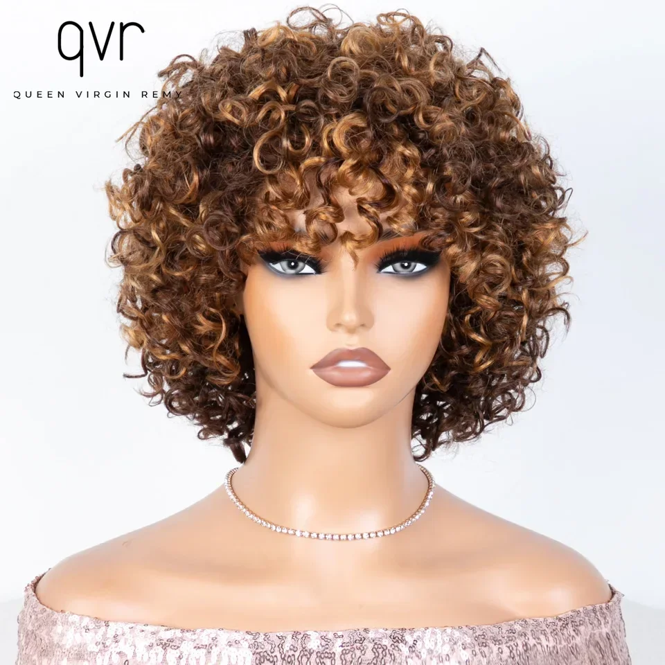 Натуральные бразильские кудрявые человеческие волосы QVR с эффектом подсветки