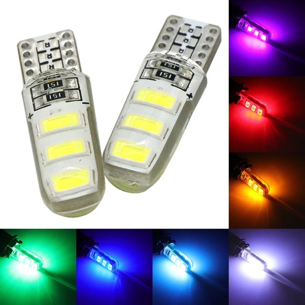 

T10 W5W 194 168 Автомобильные светодиодные лампы 6-SMD5630 силиконовое покрытие, лампочки для автомобиля 12В