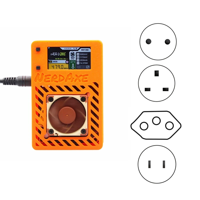 Nerdaxe Miner 500Gh/S Nerdminer 15W Bitaxe BTC с дисплеем 1 9 дюйма Lottery Модернизированный бесшумный