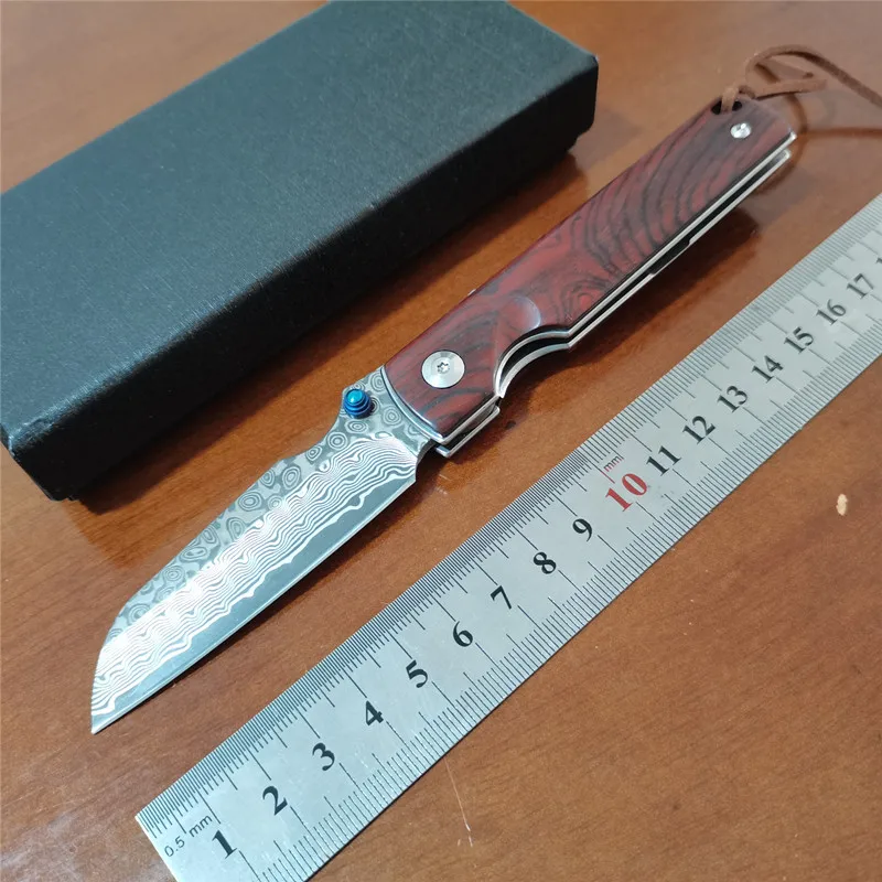 

SAMSEND DC355 VG10 дамасский складной нож сандаловое дерево Ручка Кемпинг утилита выживания карманный уличный тактический инструмент для повседне...