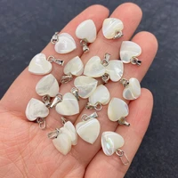6pcs exquisite natural seawater shell heart pendant 10 15mm charm fashion craft diy necklace earrings bracelet jewelry accessory