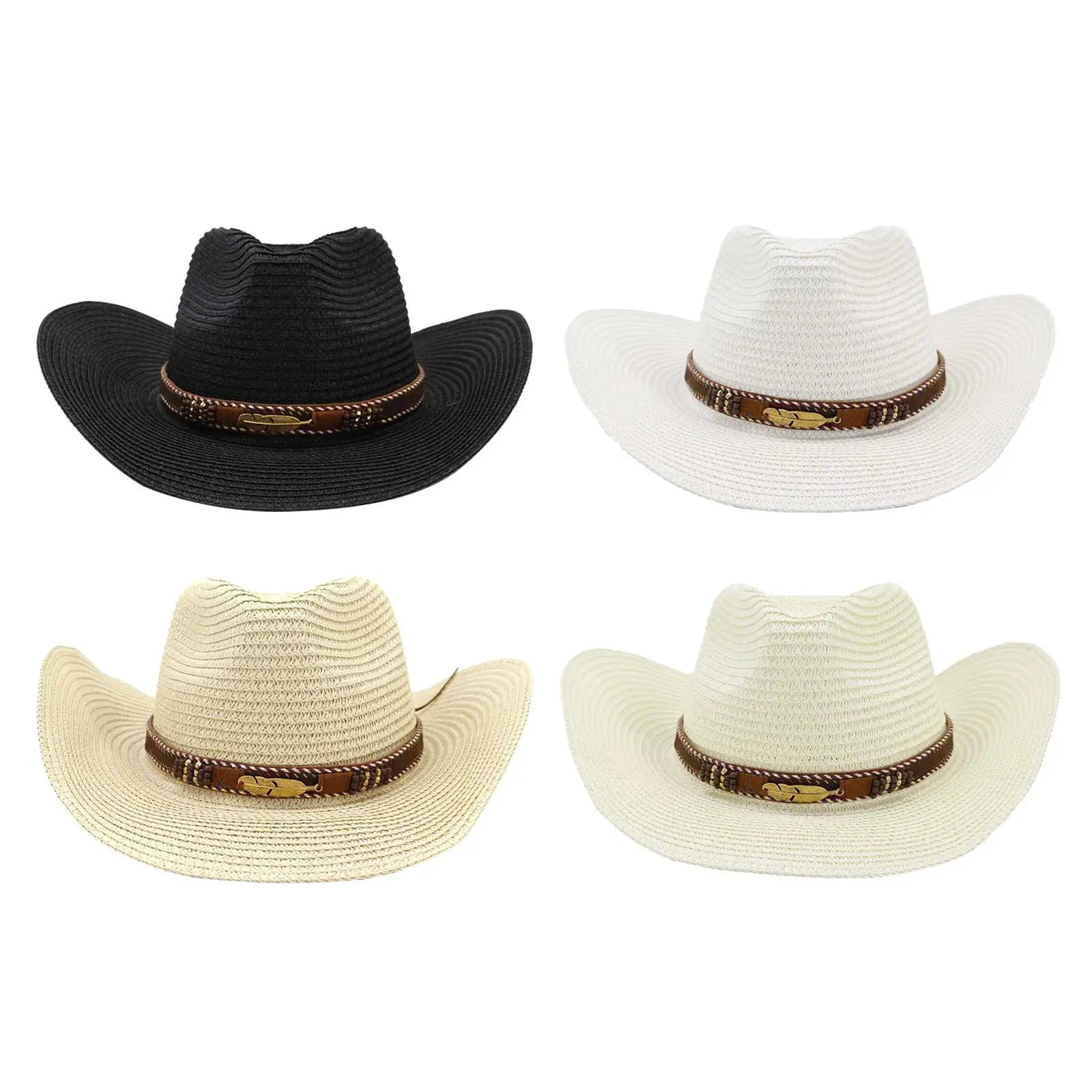 

Western Style Women Hats Sunscreen Hat Couple Hat Cowboy Hat for Summer Women Men Horseback Riding Costume Clothes Accessories
