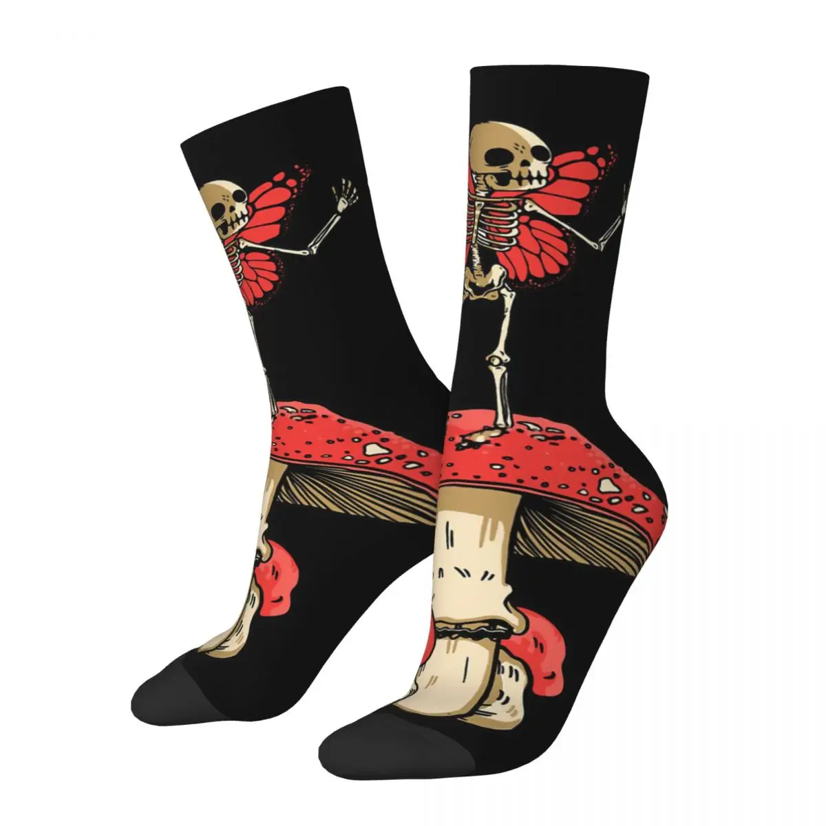 

Hip Hop Retro Butterfly Mushroom Men's Socks Skeleton Fairy Grunge Fairycore Aesthetic Gothic Cottagecore Harajuku Crew Sock