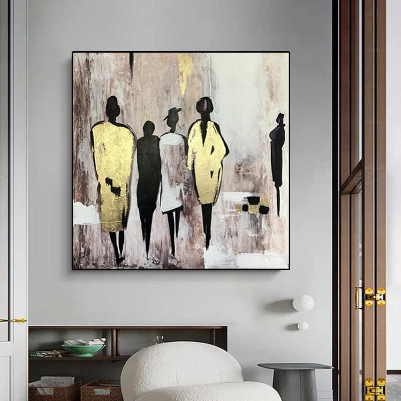 

Large Beige Painting Gold Paintings on Canvas Painting Modern Posters and Prints Wall Art Pictures for Living Room Home Decor