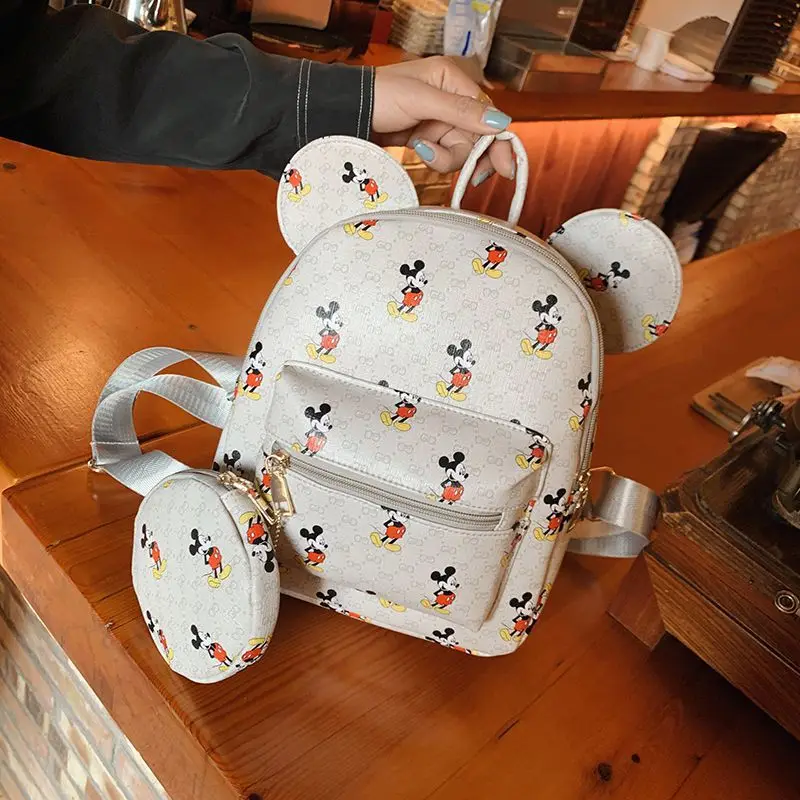 Многофункциональный женский рюкзак из ПУ кожи с мультяшным изображением Микки