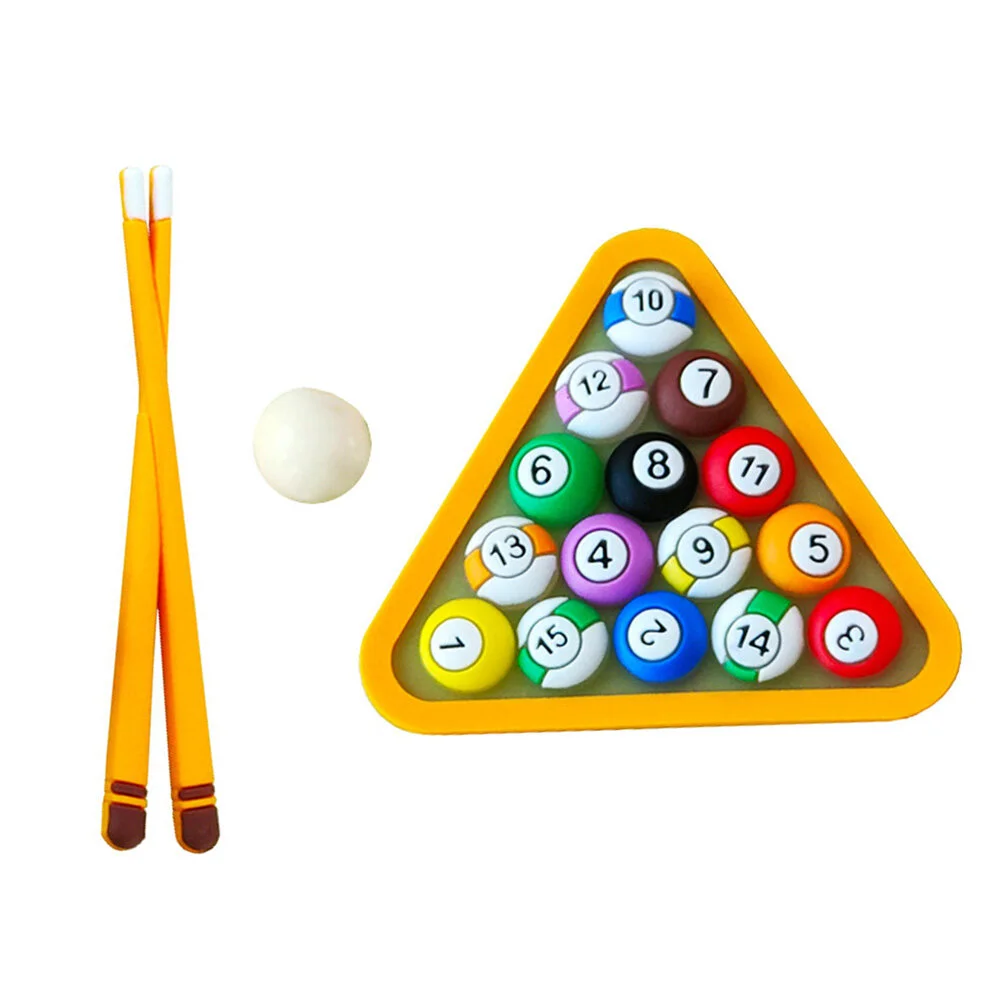 

2 Sets Pool Cake Decorating Mini Billiards Car Gifts Men Theme Soft Rubber Landscape Adornments Man Miniture Decoration
