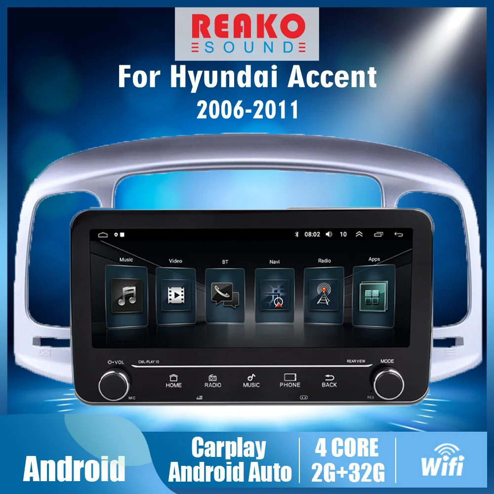 

2 din 10,25 Android для Hyundai Accent 2006-2011 Автомобильный мультимедийный видеоплеер аудио FM BT GPS-навигация головное устройство