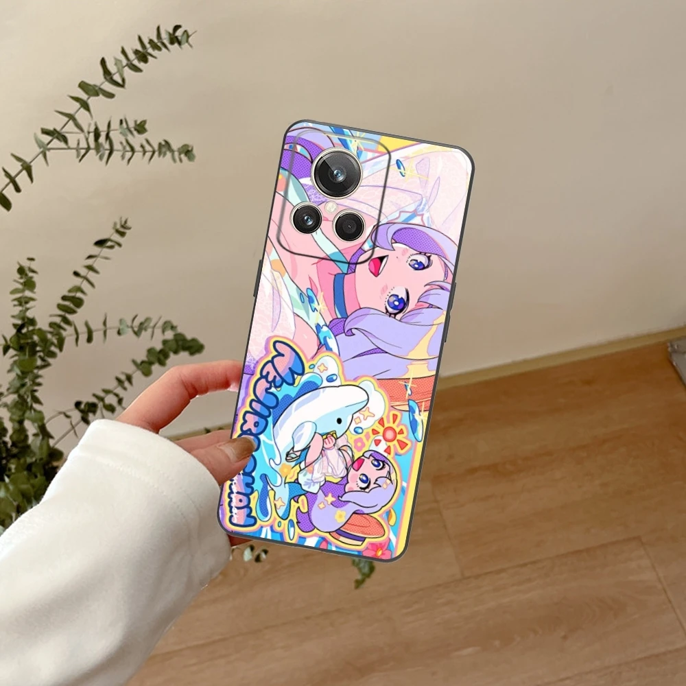 Черный мягкий чехол для телефона с изображением героев оформления интерьера Realme