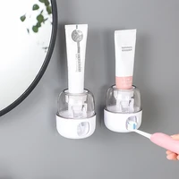 creative automatic toothpaste dispenser bathroom accessories lazy toothpaste squeezer tube press wall mounted toothbrush holder