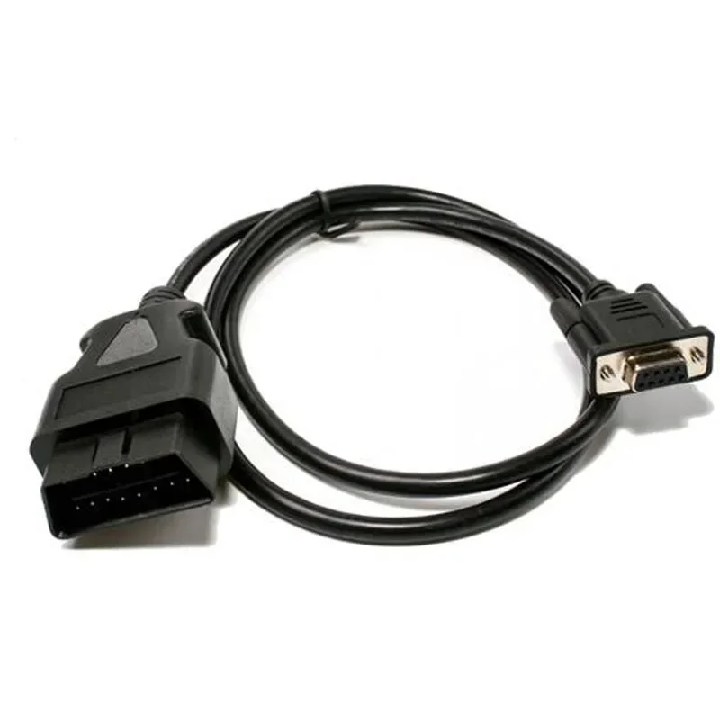 

OBD OBD2 16-контактный штекерный удлинительный кабель Новый автомобильный OBD-инструмент 16-контактный разъем последовательного RS232 OBDII 16-контактный разъем до DB9 «мама»