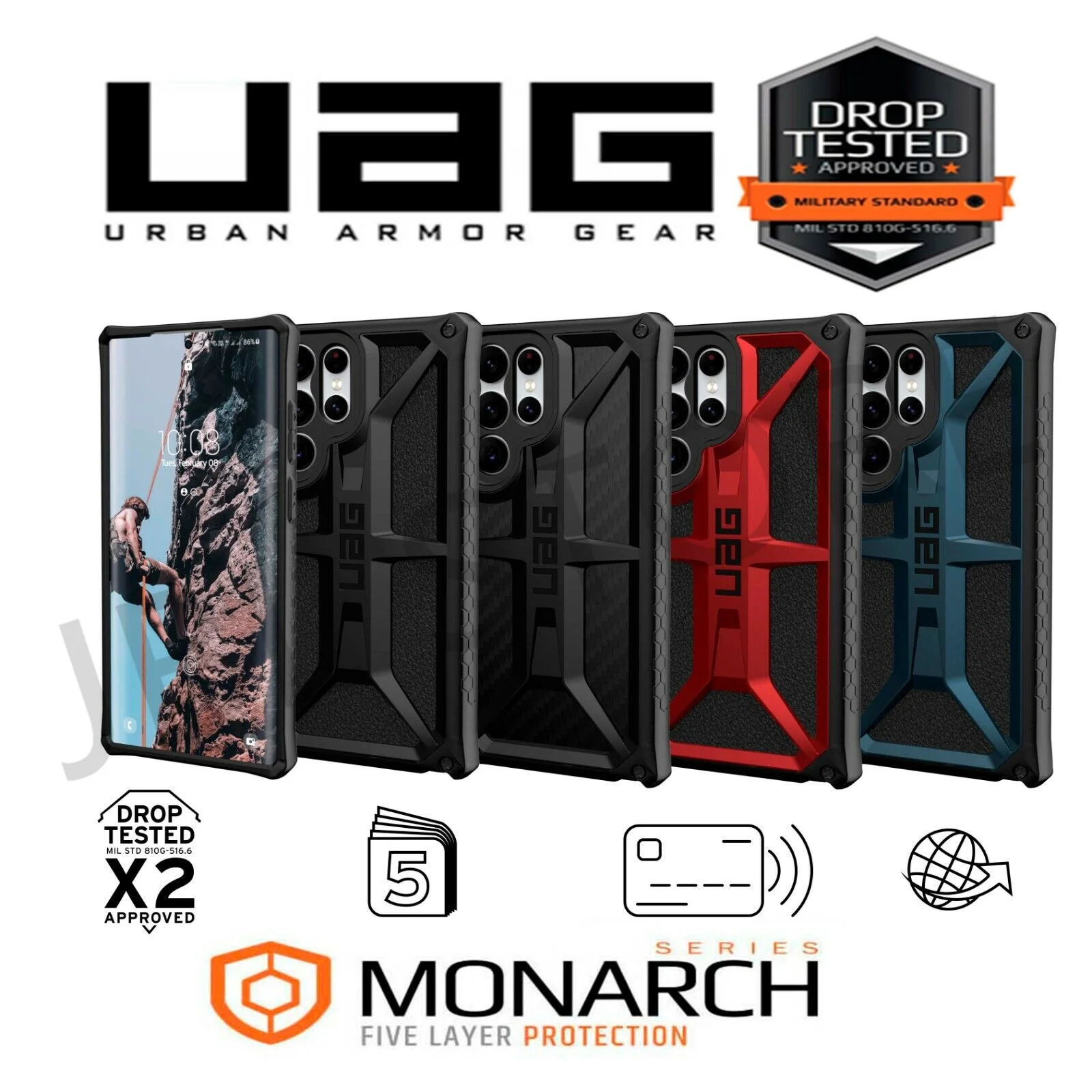 

Original UAG Monarch Case Samsung Galaxy S22 Ultra 5G S22 PLUS S22+ Case Rugged Protective Cover Leather URBAN ARMOR GEAR