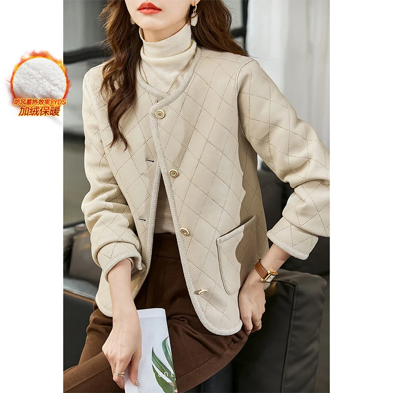 Vimly Coats for Women 2022 Winter New Solid Single Breasted Commuter Petite Fashion O-neck Warm Elegant Clothing Jackets V7265