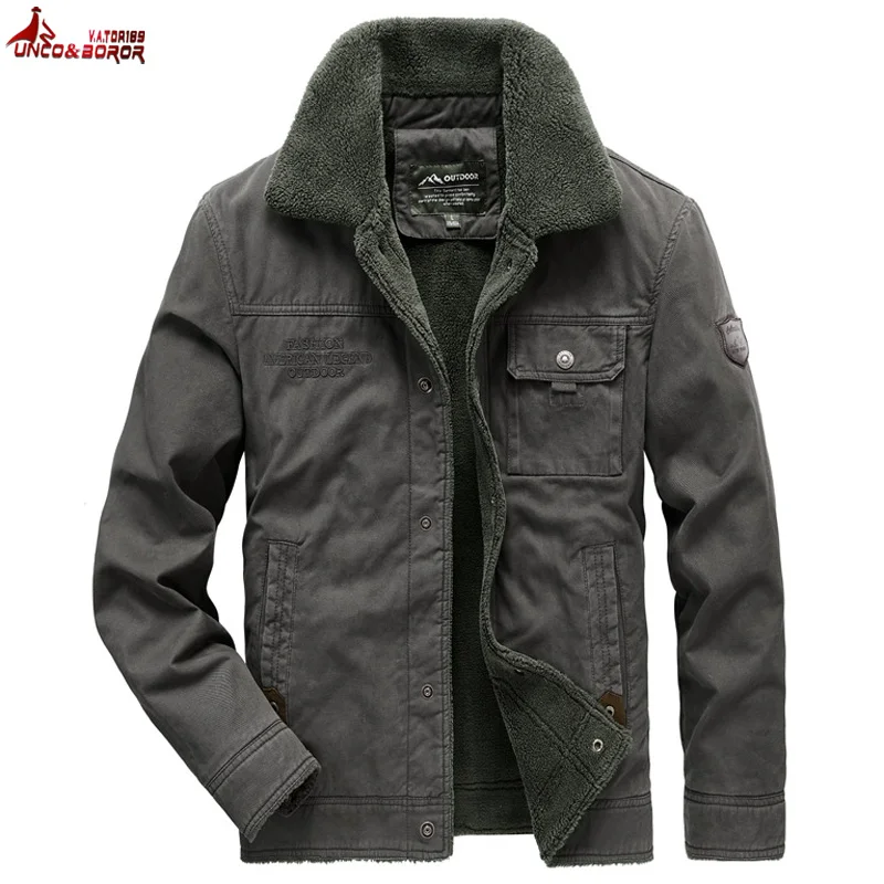 

New 2023 Men's Winter Cotton Fleece Lined Jacket Coat Single Breasted Windbreakers Thick Warm Military Cargo Parkas Men Clothing