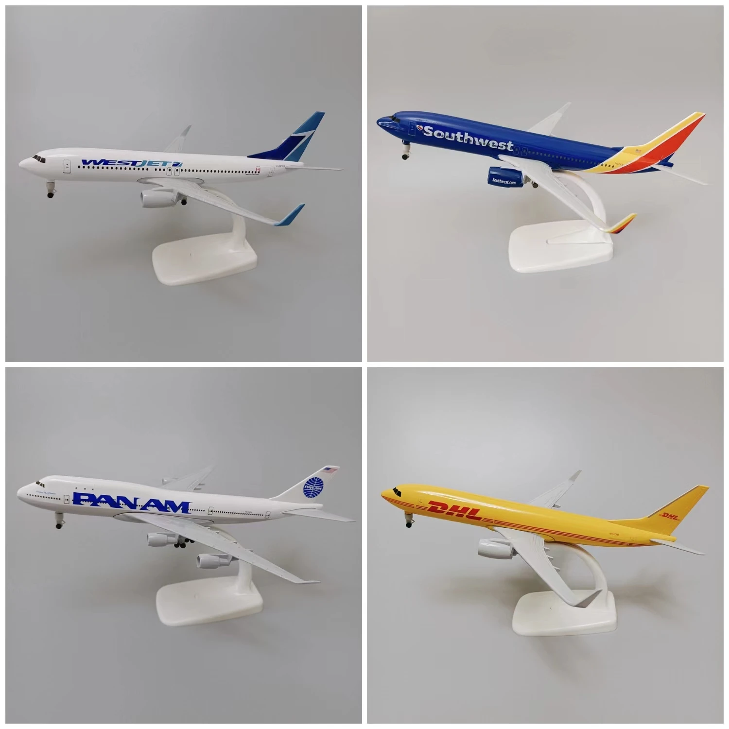 

Литые модели самолета, 20 см, Литые колеса, США, Юго-Западная панам, WESTJET, голубое искусство, Япония, B737, B747, B787