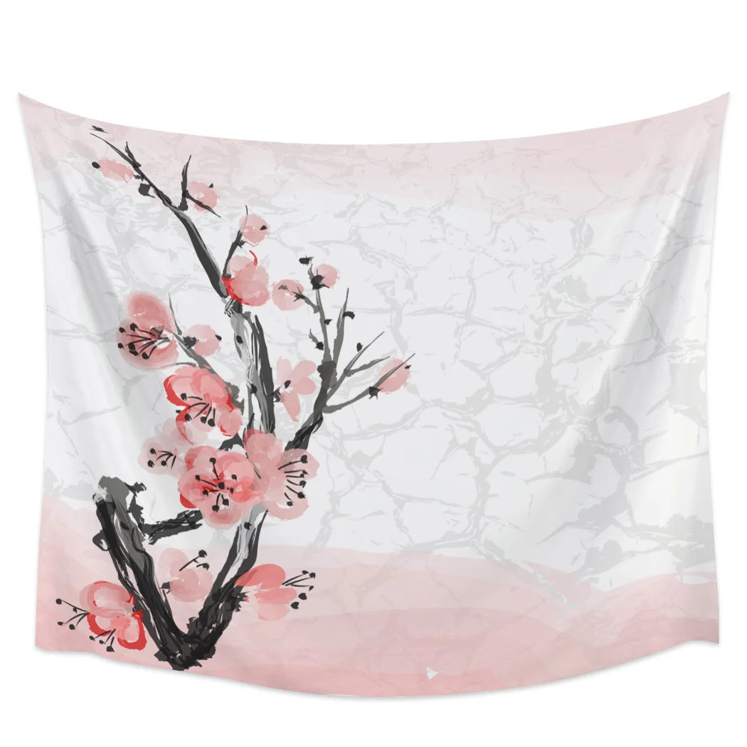 

Розовый цветок вишни, цветок, гобелен, фоновое покрытие для стен, украшение для дома, одеяло, спальни, настенные гобелены