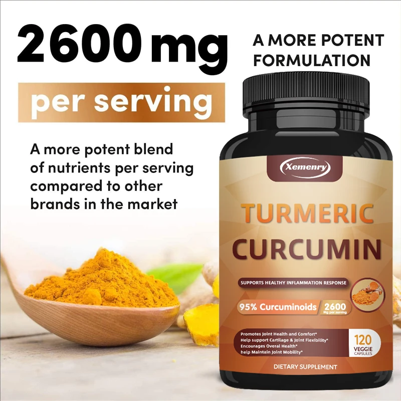 

Turmeric Powder Curcumin Supplement Contains 95% Curcumin with Black Pepper Extract for Advanced Joint Support