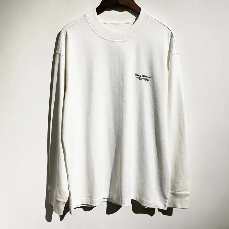 

Футболка в стиле High Street Saint Master с длинным рукавом, винтажная промытая рубашка, хлопковый топ, футболка, женская одежда, мужская одежда