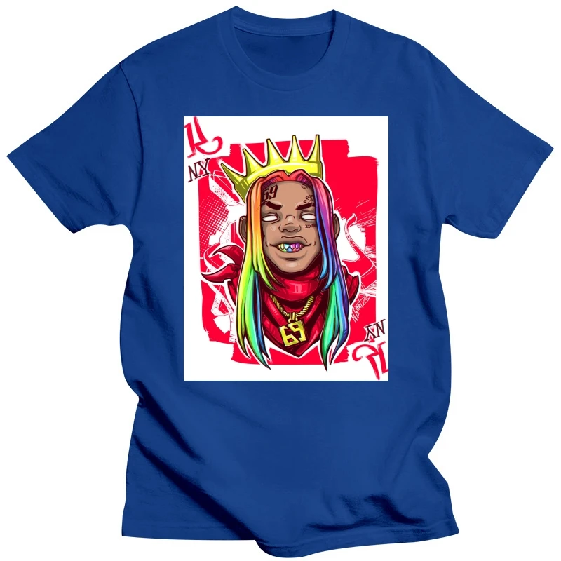Футболка 6IX9INE Tekashi 69 King Of New York размер S-2XL одежда больших размеров футболка