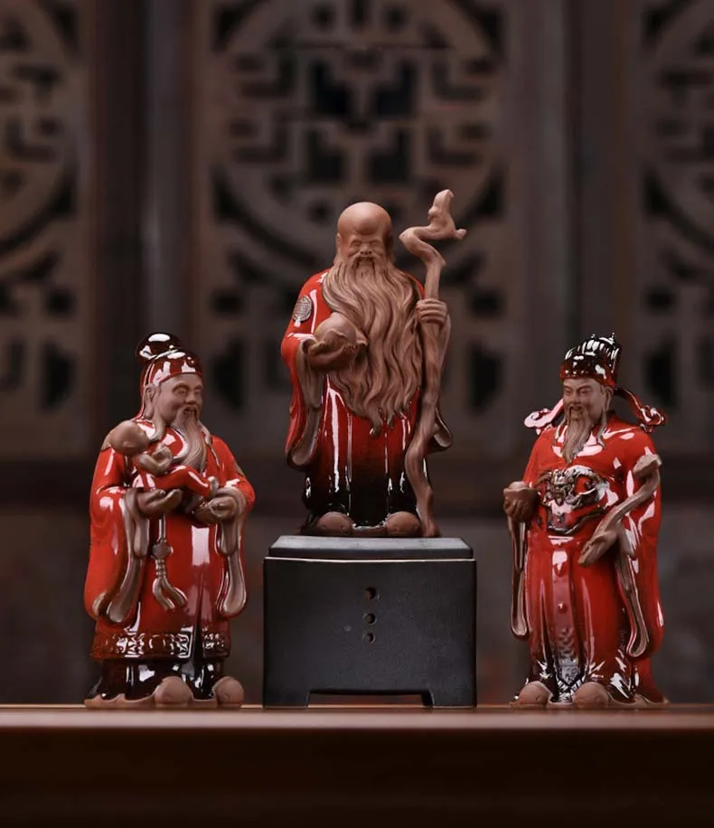 Керамические украшения с тремя звездами для счастья богатства и долговечности