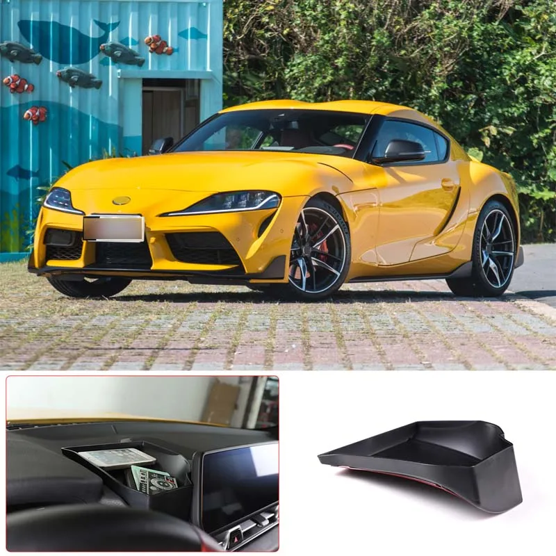 

For 2019-2022 Toyota GR Supra MK5 A90 ABS Black Car Styling Dashboard Storage Box Organizer Box Tray Car Interior Accessories