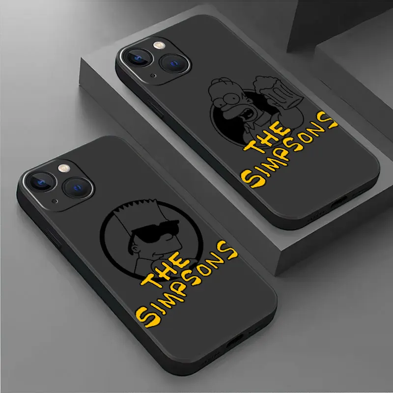 Чехол для Apple iPhone 15 14 11 13 12 Pro 7 X XR XS Max 6 8 Plus SE 2022 Мягкий чехол телефона Cute The Simpsons