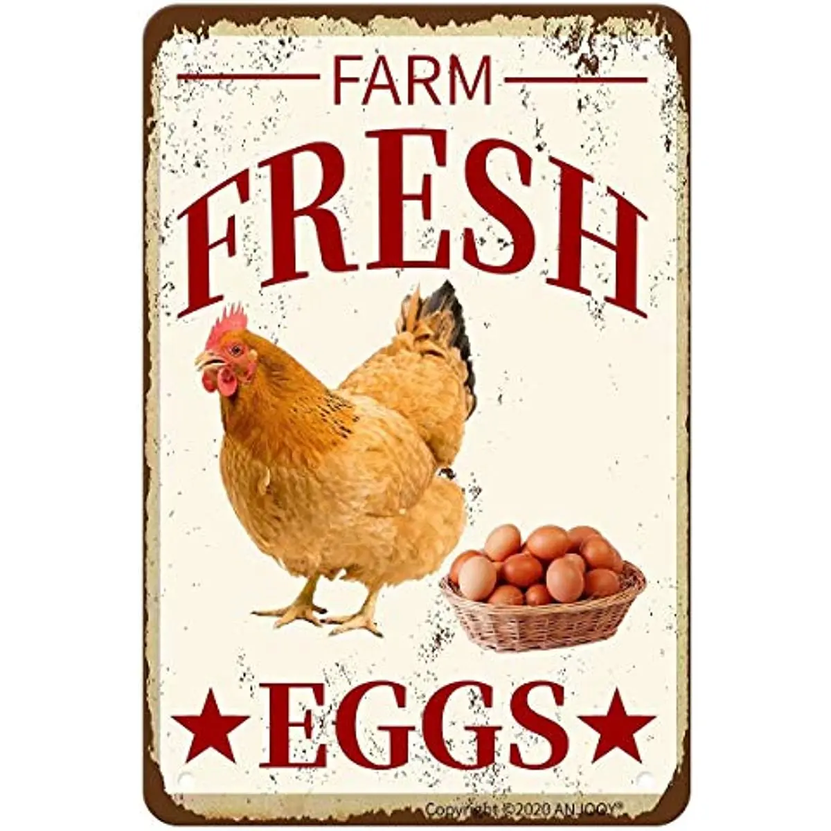 

Metal tin sign farm fresh egg - kitchen farmhouse store market rural farm barn supermarket outdoor wall decoration