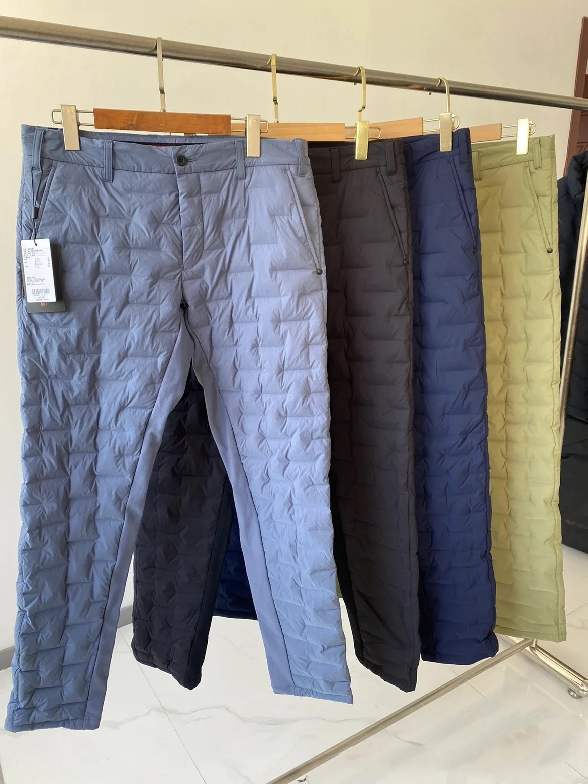 

23 Autumn/Winter New Men's Golf Apparel Thickened Goose Down Windproof Solid Pants