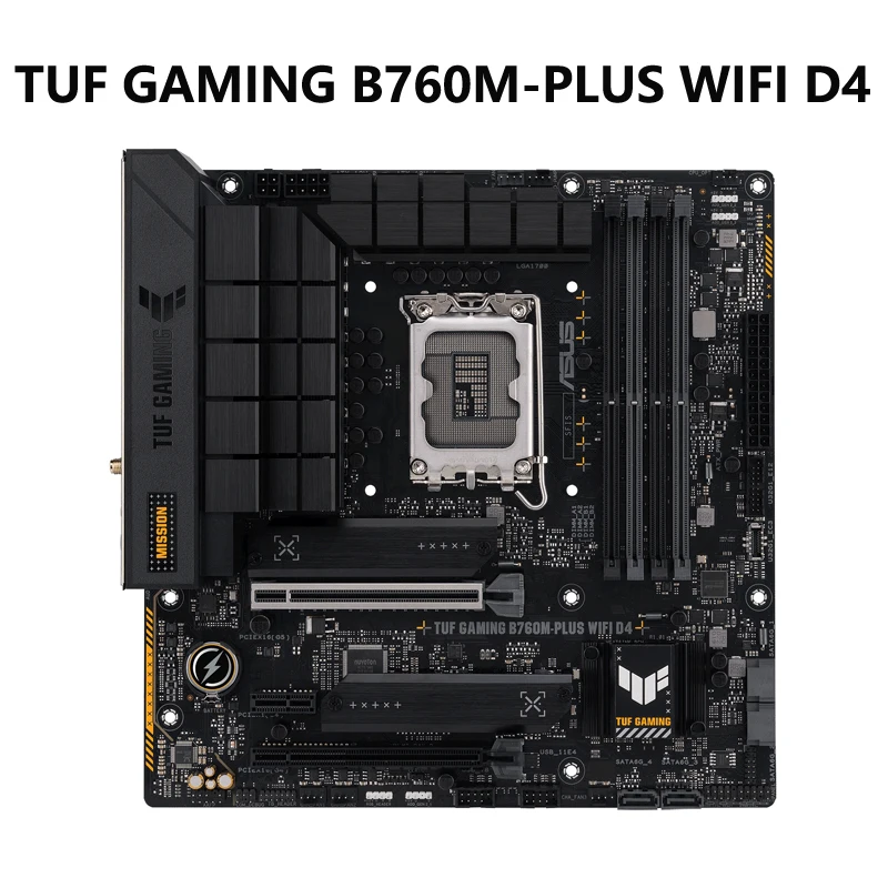

ASUS TUF GAMING B760M-PLUS WIFI D4 Intel 13th 12th Gen LGA 1700 mATX Motherboard with PCIe 5.0, 2xPCIe 4.0 M.2 Slots 2.5Gb LAN