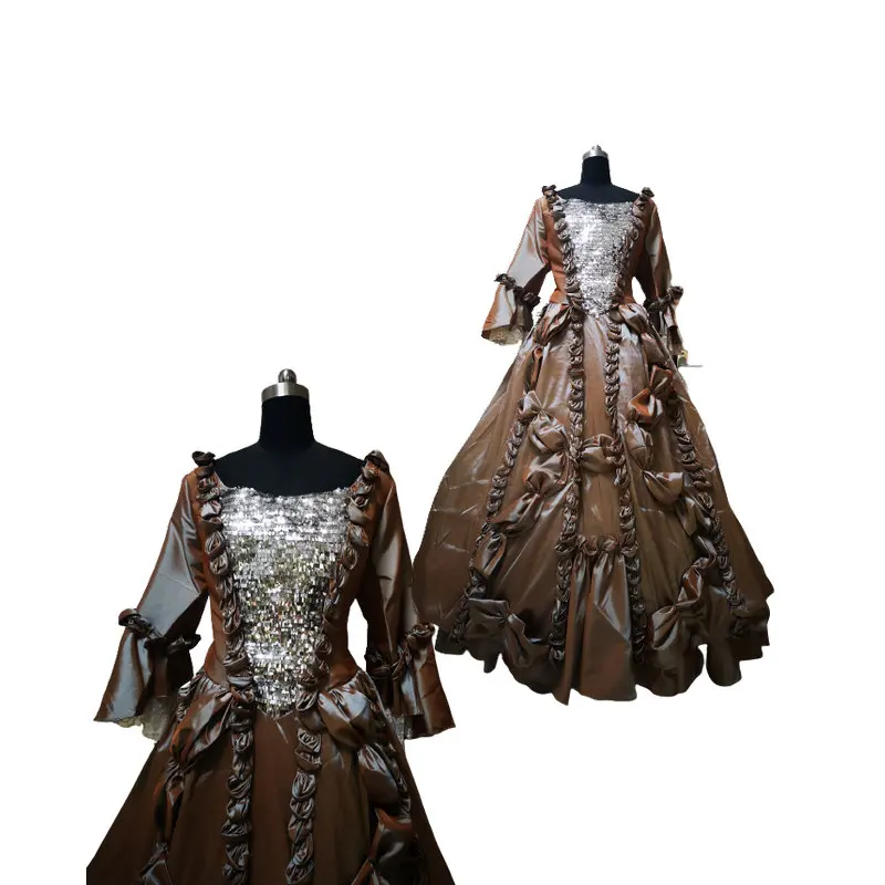 

Коричневое платье для косплея в викторианском стиле на Хэллоуин, стиль колоний, георгианский, эпохи