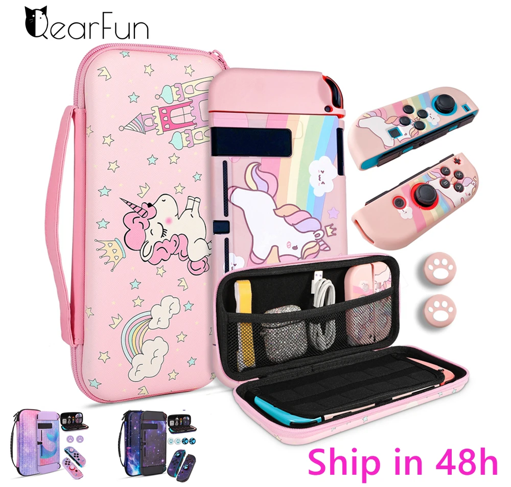 

Set For Nintendo Switch Case Girls Unicorn Boys Galaxy Model Portable NS Switch Accessories kit For Nintendo switch lite Case
