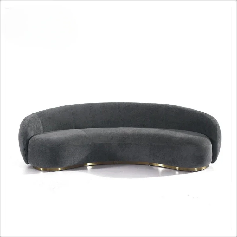 Лобби круглый 2-местный диван Тедди дизайн медведь ткань темно-серый гостиная