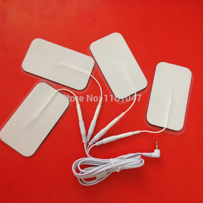 

freeshipping 10pcs 9*5CM Self Adhesive Large Electrodes pad +1pc DC 2.5MM 4 in 1 Head electrode wires /cable