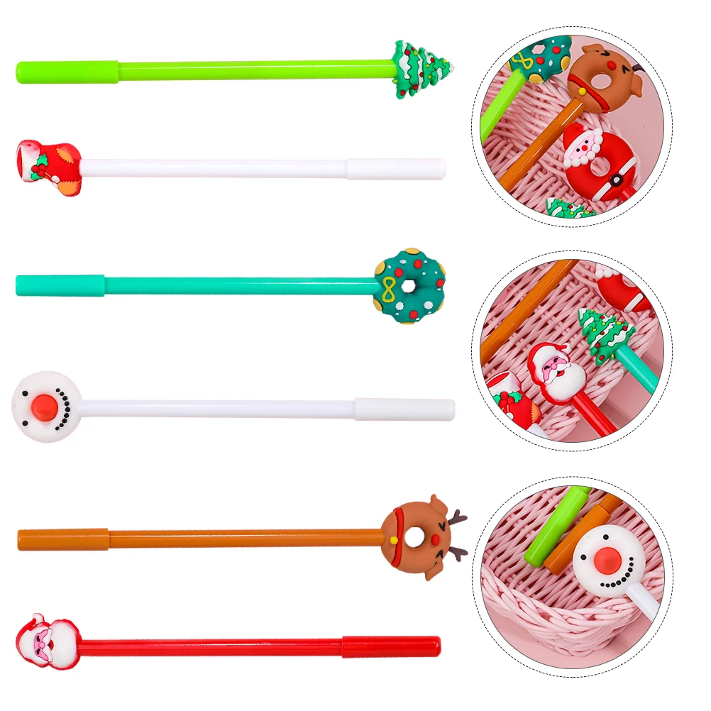 

6pcs Writing Pen Sturdy Prime Christmas Pens Pen Student Pens for Xmas Kids
