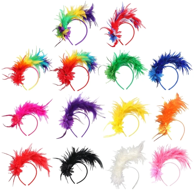 652F чародейская повязка на голову с перьями для праздника карнавала 1920-х годов