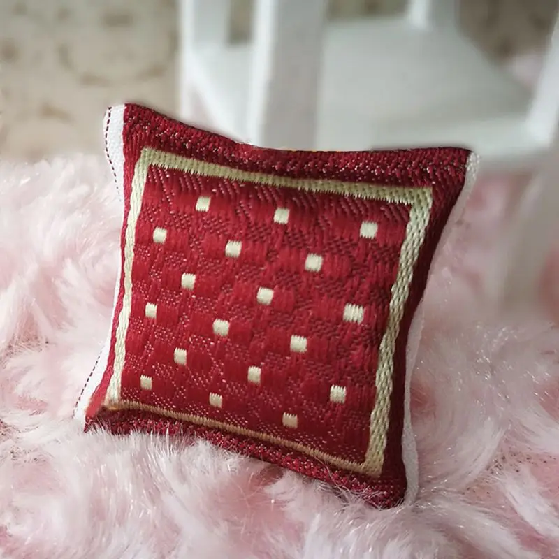 

1/12 Scale Red Pillow Cushion For Doll House Sofa Couch Miniature Bedroom Furnit