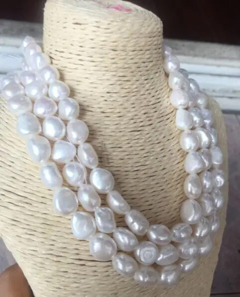 AAA++10-11mm south sea white baroque pearl necklace 48
