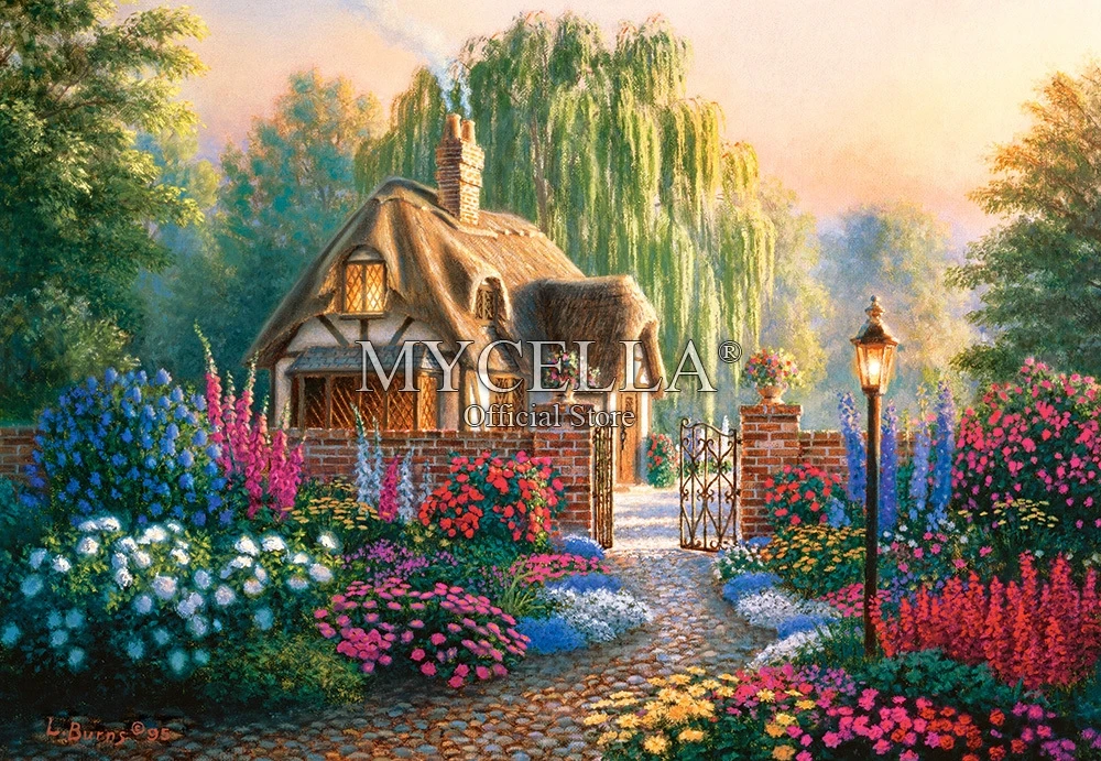 

landscape 5d Diy Diamond Painting Cross Stitch Cranfield Gardens Diamond Embroidery Summer Cabins Full Mosaic Home Decor Gifts