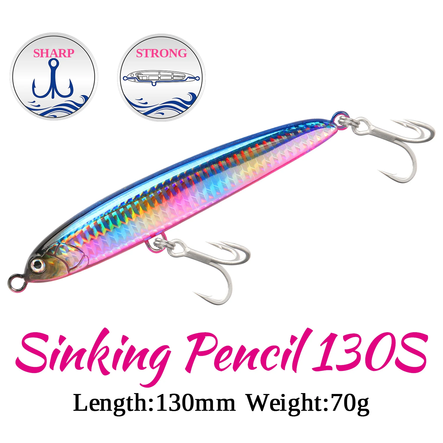 Фото TSURINOYA Offshore Stickbait Pencil 130S Тонущая приманка 130 мм 70 г SW Game Tuna GT Saltwater Big Game Жесткие приманки №1
