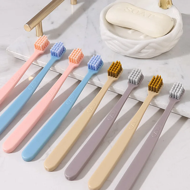 

Семейная версия, цветная зубная щетка для защиты десен, гигиена, чистка полости рта, зубная щетка для взрослых с мягкими волосами, 8 цветов на...