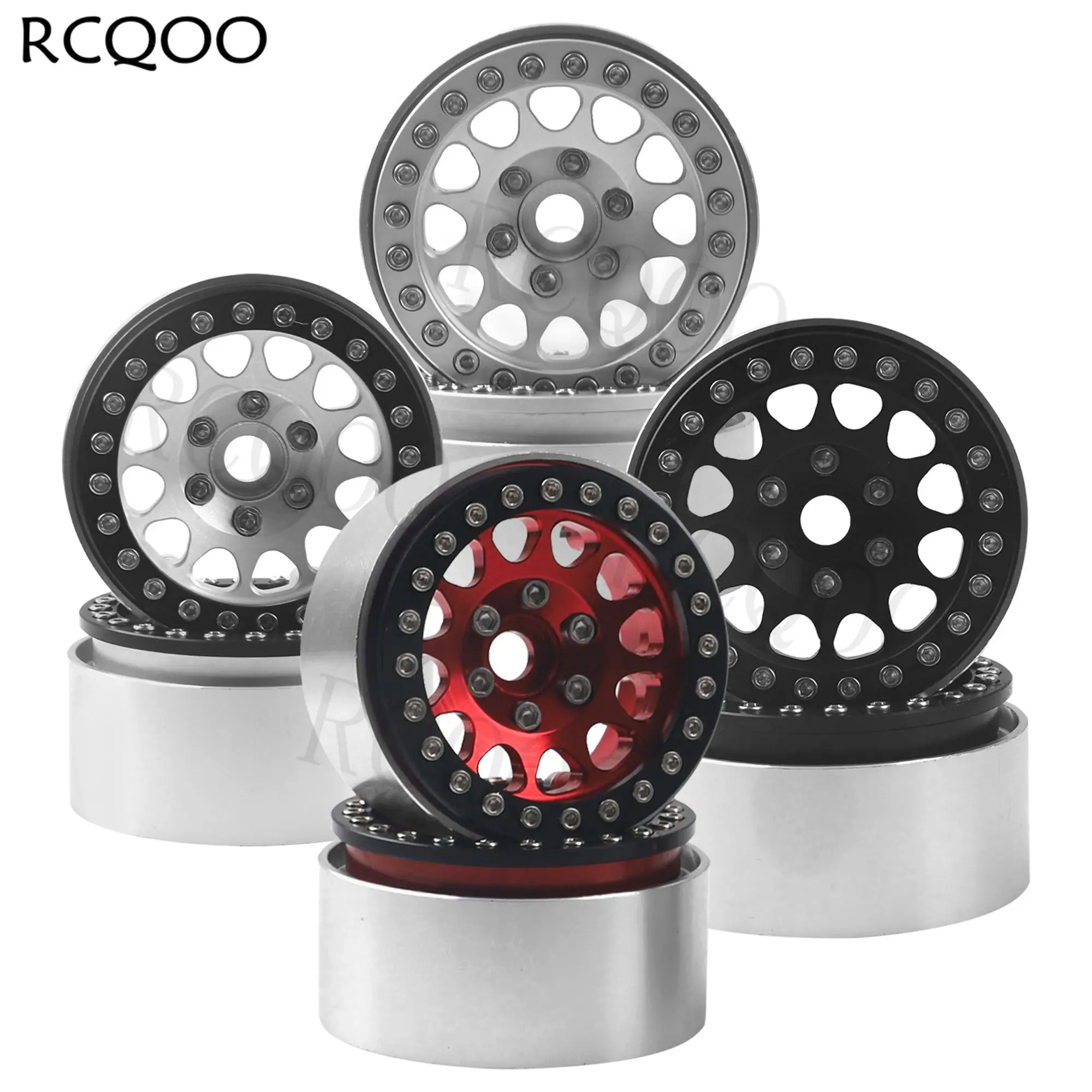 

Металлические колесные диски 1,9 дюйма, набор колесных ободов с шестигранным хвостовиком 12 мм для Traxxas TRX4 Axial AXI03007 D90 Gen8 1/10 RC Crawler