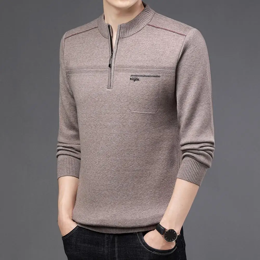 

Trendy Relaxed Fit Knitting Pullover Sweater Bottoming Top Men Pullover Sweater Temperament Coldproof