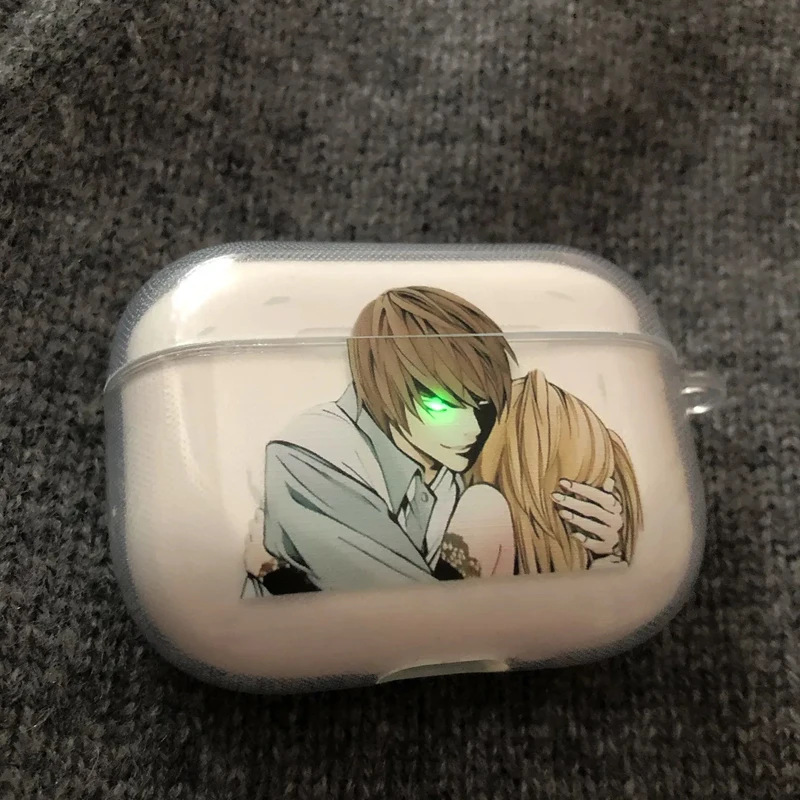 Фото Прозрачный чехол Light Yagami Anime Death Note для Airpods Pro 3 2025, мягкий прозрачный чехол для Airpods 4, ударопрочный чехол №3