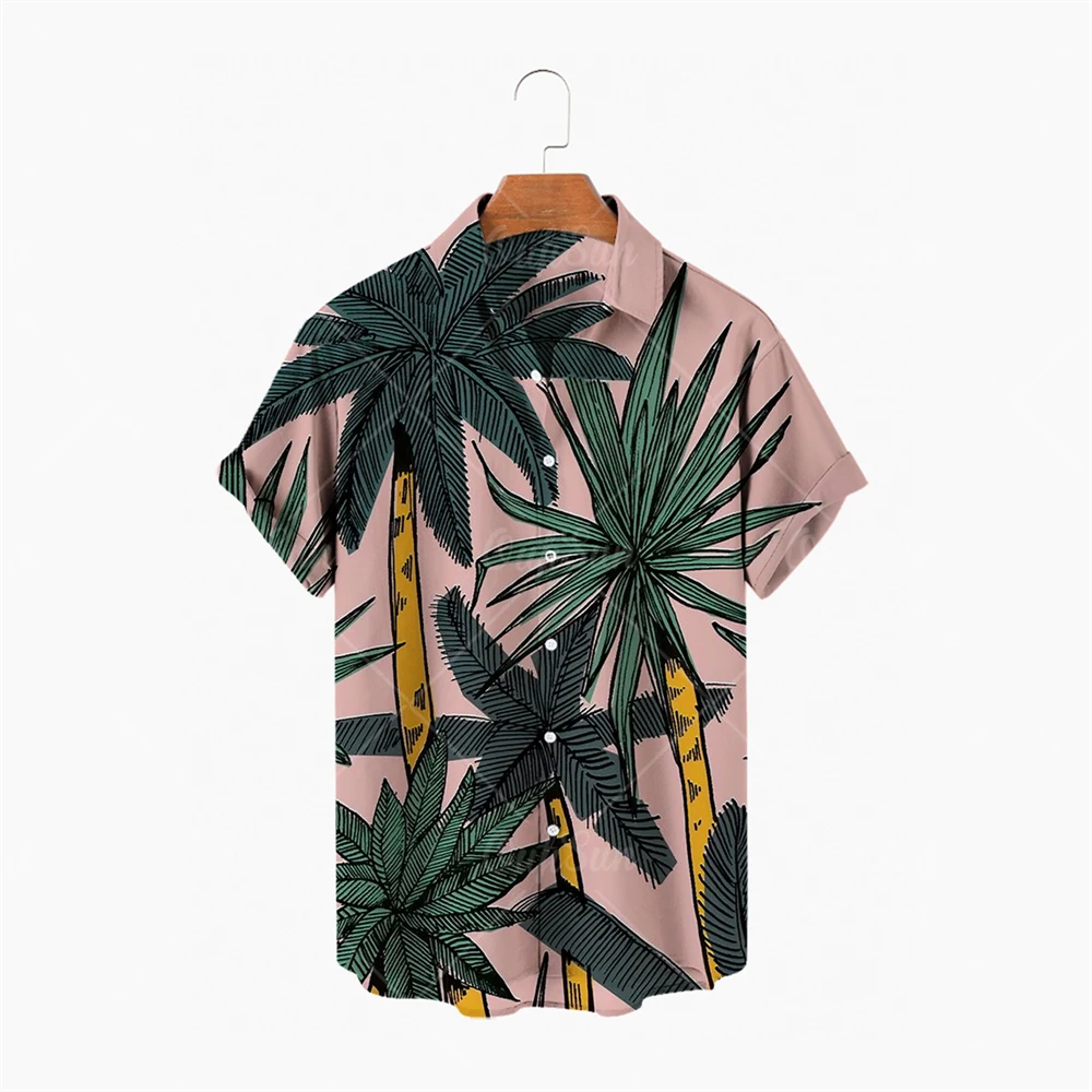 

Chinese cardigan style plant printing dragon belt silk men's short-sleeved Hawaiian shirt 2022 summer plus size clothes