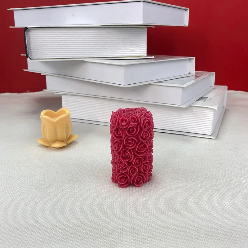 3D Свеча цветок розы форма сделай сам гипс ручной работы Форма цилиндра