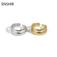 enshir silver color gold plated geometric rings for women men adjustable rings jewelry