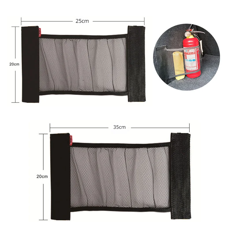 

Car Back Rear Trunk Storage Net Seat Elastic String Net Magic Sticker Mesh Storage Bag Auto Organizer Seat Back Bag New