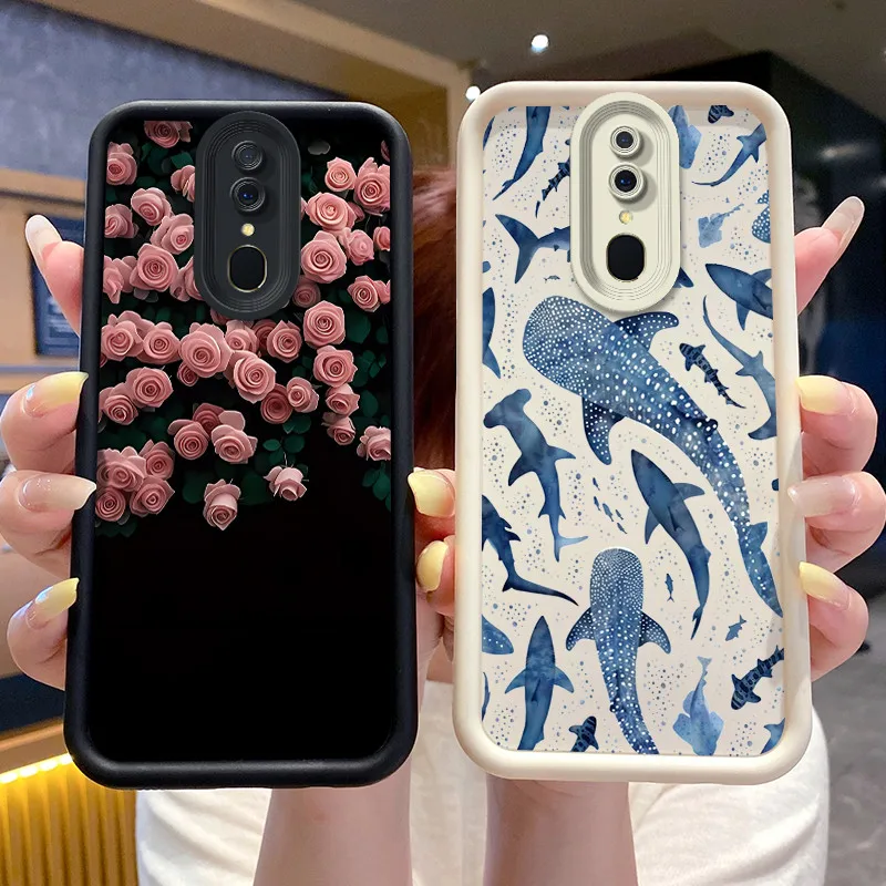Фото Противоударный чехол для OPPO F11/A9X/A9 CPH1938 CPH1913 CPH1911, чехол для телефона с цветочным принтом, силиконовая защитная задняя крышка