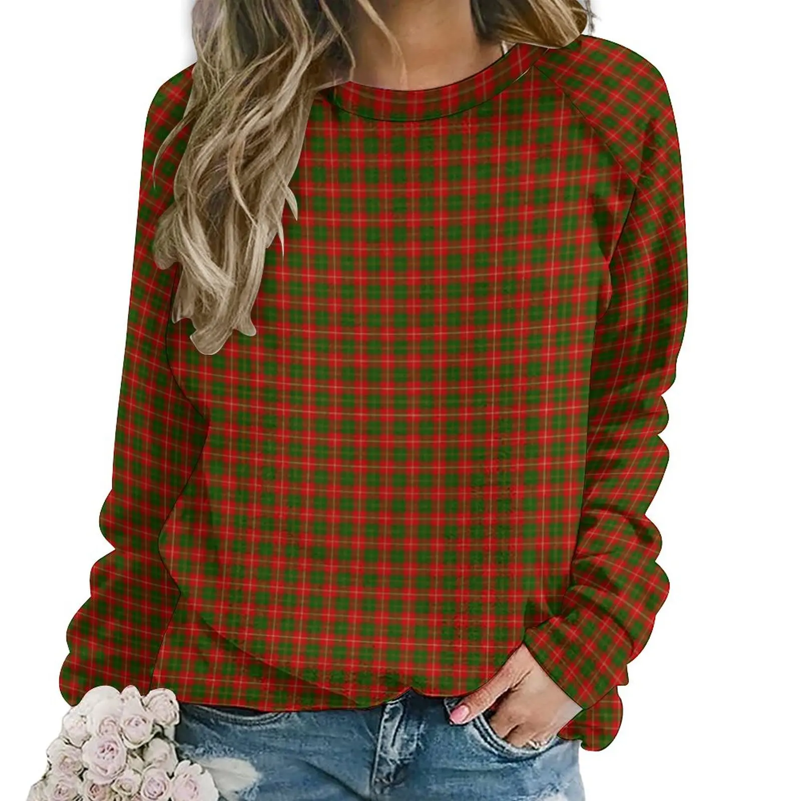 

Red Green Plaid Casual Hoodies Autumn Hay Tartan Print Kawaii Hoodie Woman Long Sleeve Oversized Korean Fashion Sweatshirts