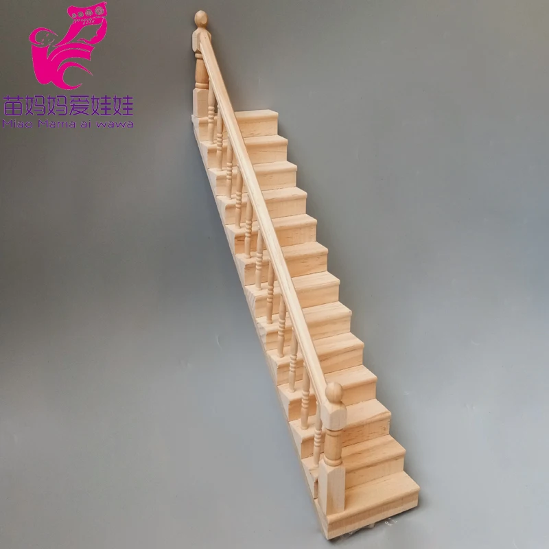 1:12 1:8 Doll House Diy Model Mini Furniture Stairs Plain wi